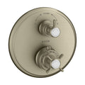 AXOR 16820821 Montreux Thermostatic Trim with Volume Control and Diverter- Cross-Handle - Brushed Nickel