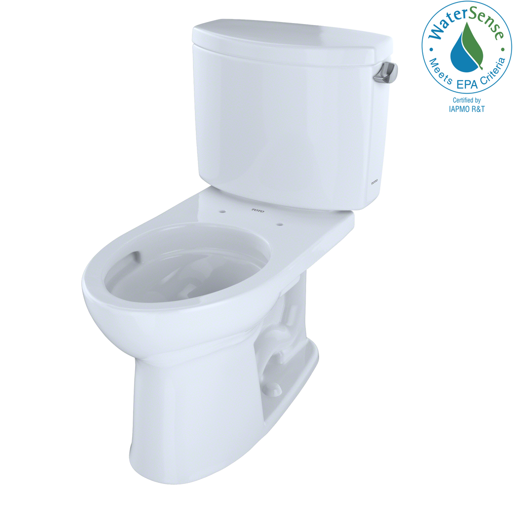 TOTO CST454CEFRG#01 Drake Ii Two-Piece Elongated 1.28 Gpf Universal Height Toilet With Cefiontect And Right-Hand Trip Lever - Cotton White