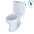 TOTO CST454CEFRG#01 Drake Ii Two-Piece Elongated 1.28 Gpf Universal Height Toilet With Cefiontect And Right-Hand Trip Lever - Cotton White