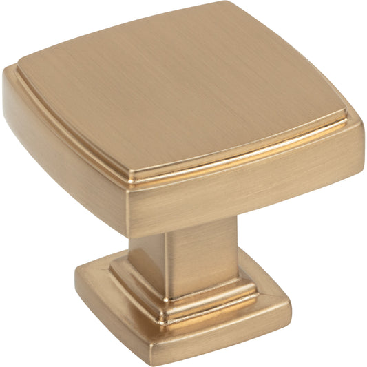 JEFFREY ALEXANDER 141SBZ Renzo 1-1/4" Diameter Square Knob - Satin Bronze