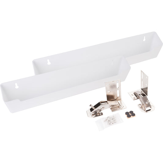 HARDWARE RESOURCES TO14S-R 14-13/16" Slim Depth Plastic Tip-Out Tray Kit for Sink Front - White