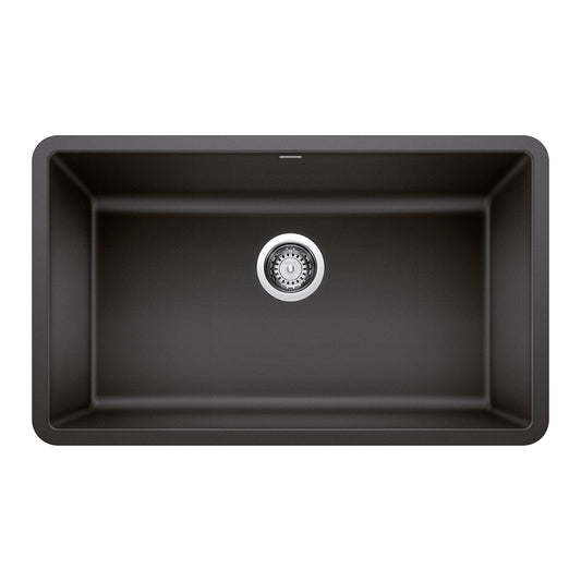 BLANCO 442534 Precis Precis SILGRANIT 30" Single Bowl Undermount Kitchen Sink - Anthracite in Anthracite