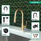 HANSGROHE 72815251 Talis S Prep Kitchen Faucet, 2-Spray Pull-Down, 1.75 GPM - Brushed Gold Optic
