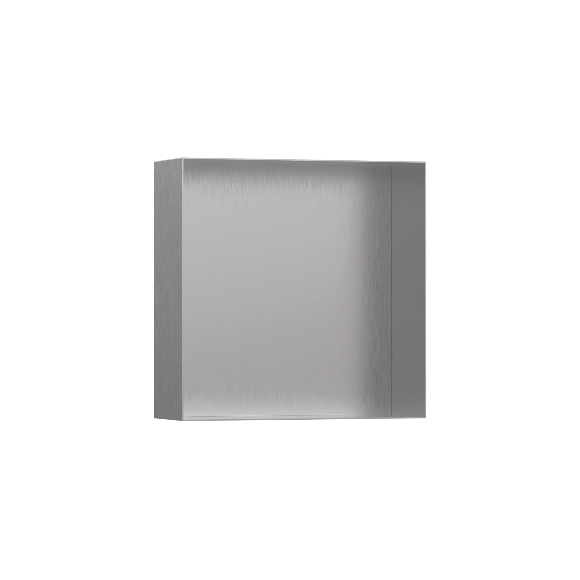 HANSGROHE 56073800 XtraStoris Minimalistic Wall Niche with Open Frame 12"x 12"x 4" - Brushed Stainless Steel