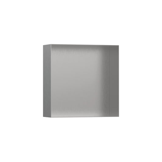 HANSGROHE 56073800 XtraStoris Minimalistic Wall Niche with Open Frame 12"x 12"x 4" - Brushed Stainless Steel