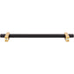 JEFFREY ALEXANDER 478-12MBBG Larkin 2 12" Center-to-Center Appliance Pull - Matte Black w/Brushed Gold