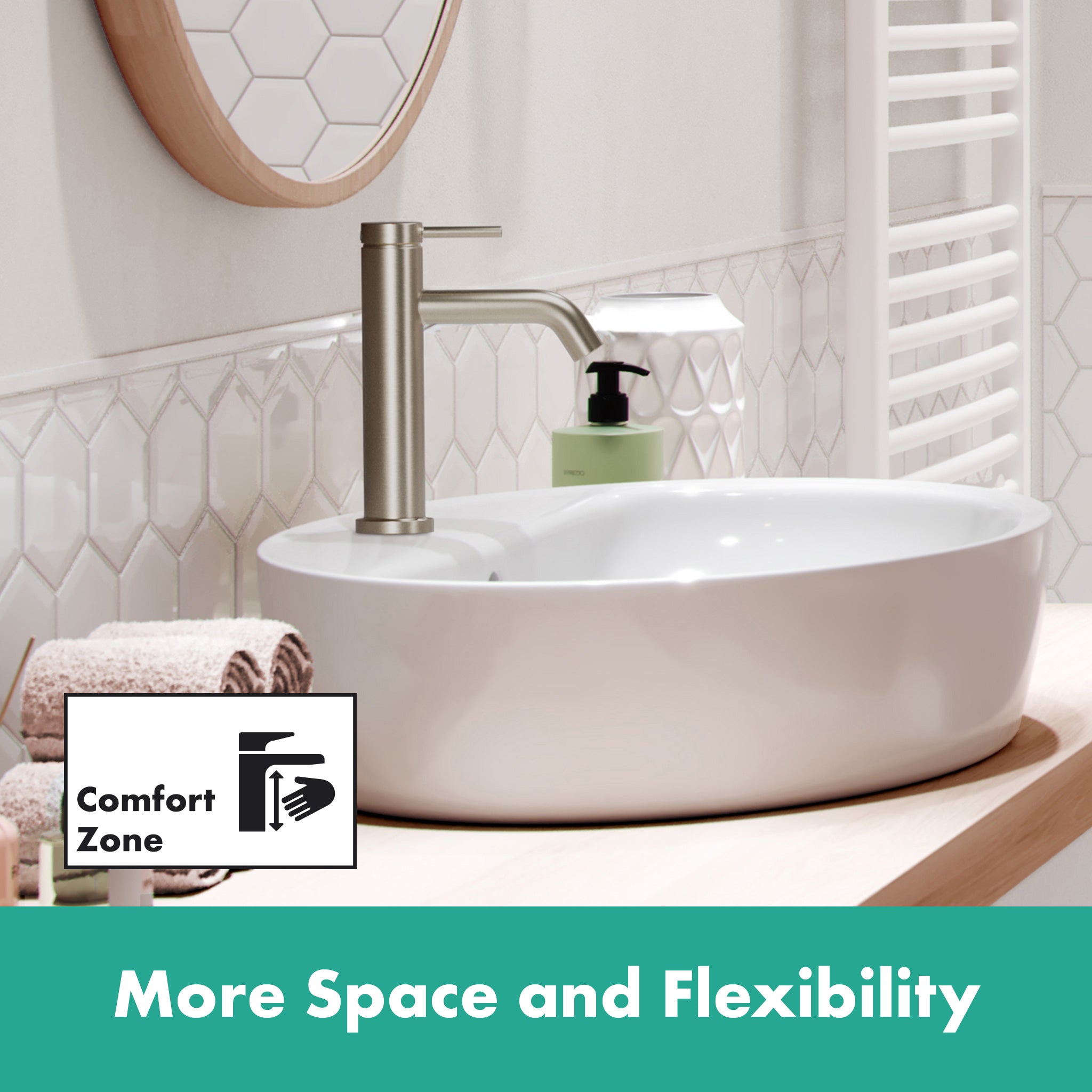 HANSGROHE 73314821 Tecturis S Single-Hole Faucet 110 with Pop-Up Drain, 1.2 GPM - Brushed Nickel