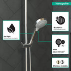 HANSGROHE 04724400 Croma Select S Handshower 110 3-Jet, 1.75 GPM - White/Chrome