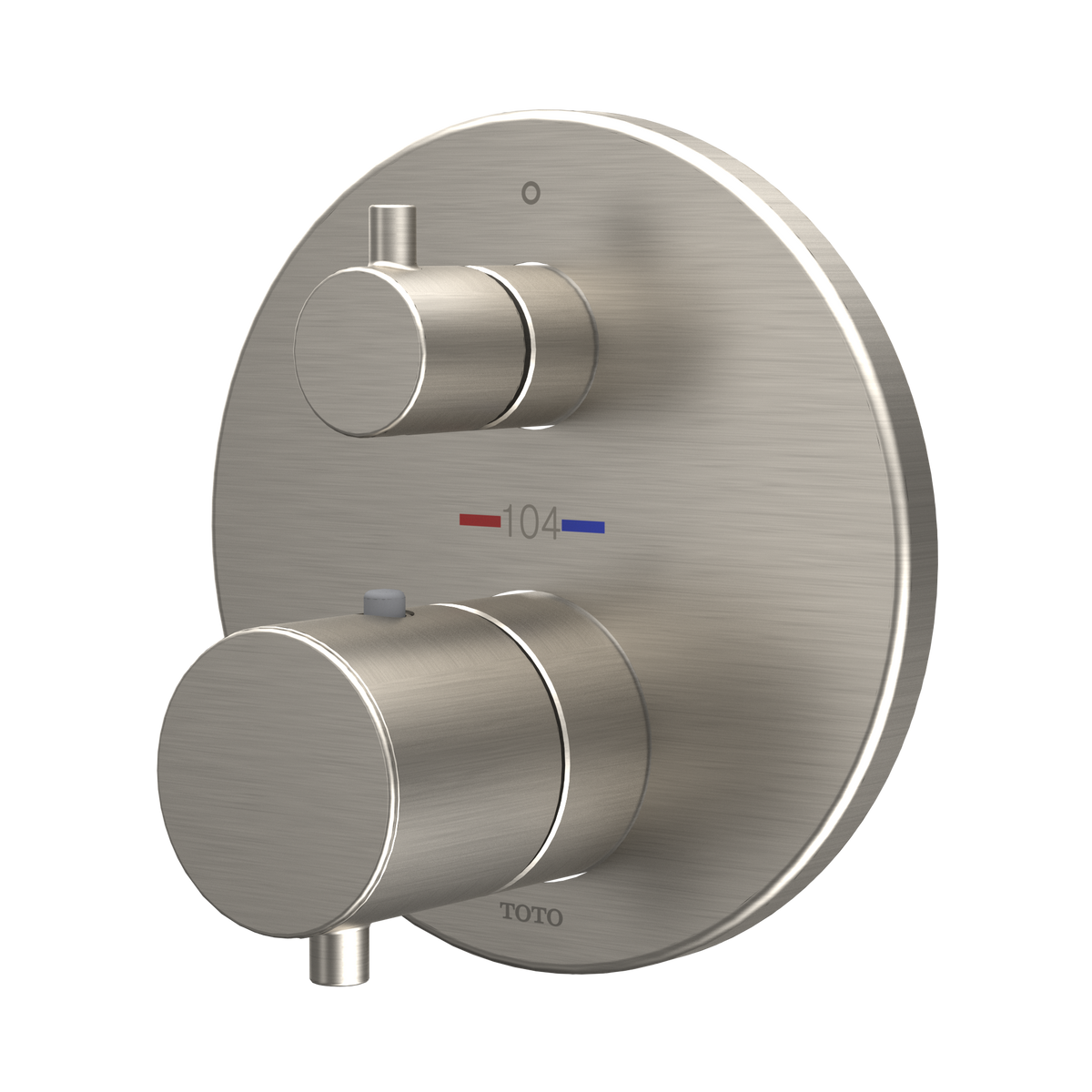 TOTO TBV01407U#BN Round Thermostatic Mixing Valve With Volume Control Shower Trim - Brushed Nickel