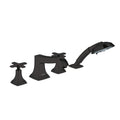 HANSGROHE 31449671 Metropol Classic 4-Hole Roman Tub Set Trim with Cross Handles and 1.8 GPM Handshower - Matte Black