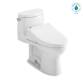 TOTO MW6043084CUFG#01 Washlet+ Ultramax Ii 1G One-Piece Elongated 1.0 Gpf Toilet And Washlet+ C5 Bidet Seat - Cotton White