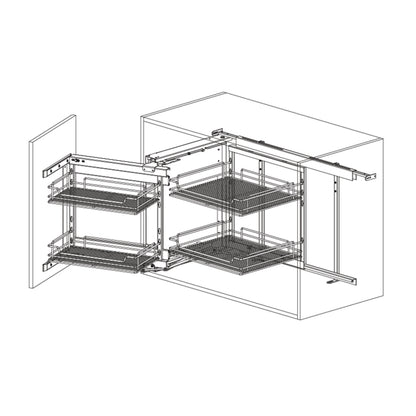 HARDWARE RESOURCES CS-SDCO Blind Corner Soft-close Sliding Door Organizer - Polished Chrome