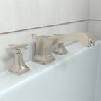 HANSGROHE 31430821 Metropol Classic 3-Hole Roman Tub Set Trim with Cross Handles - Brushed Nickel