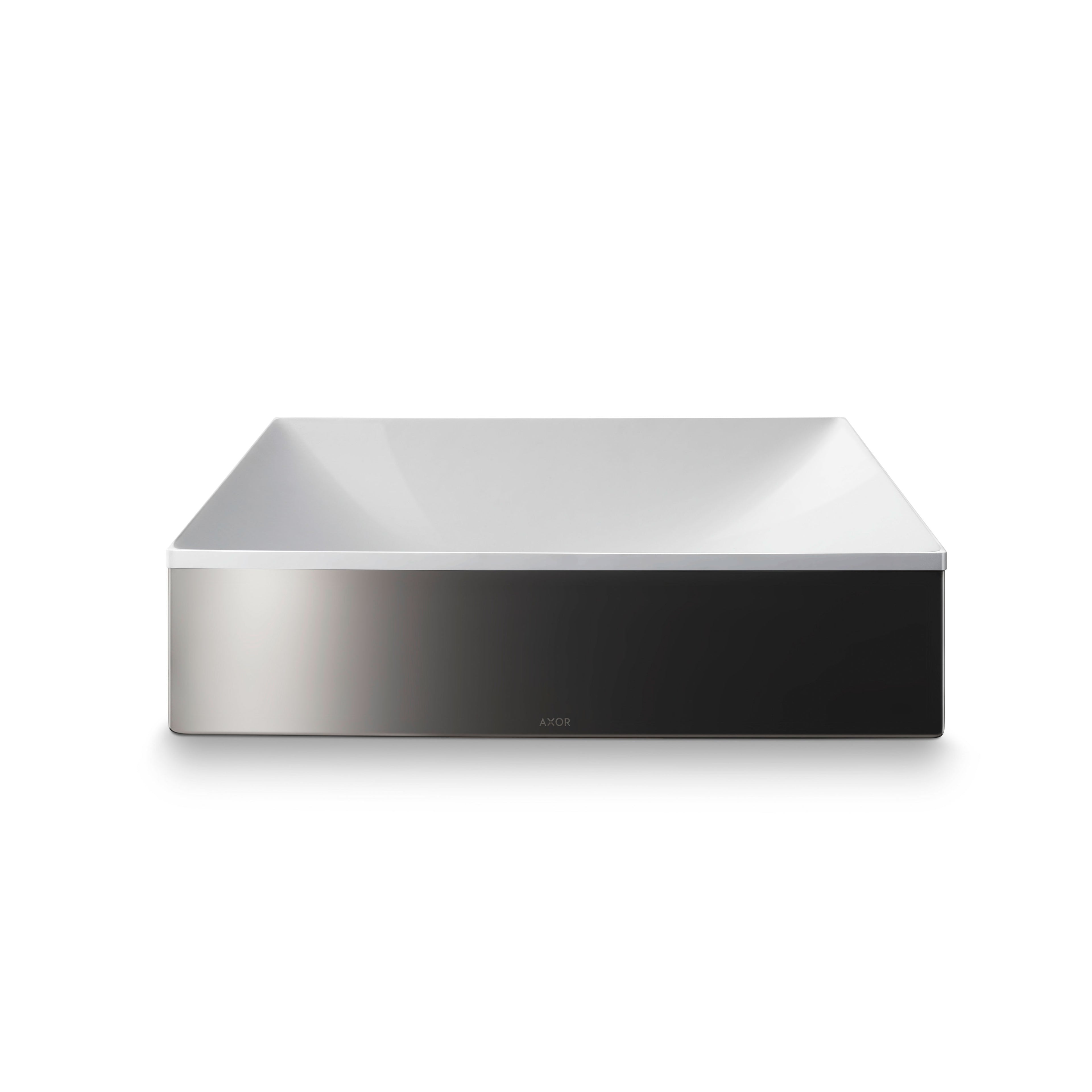 AXOR 42003330 Suite Sinks Square Sink without Overflow, 15 3/4" x 15 3/4" - Polished Black Chrome