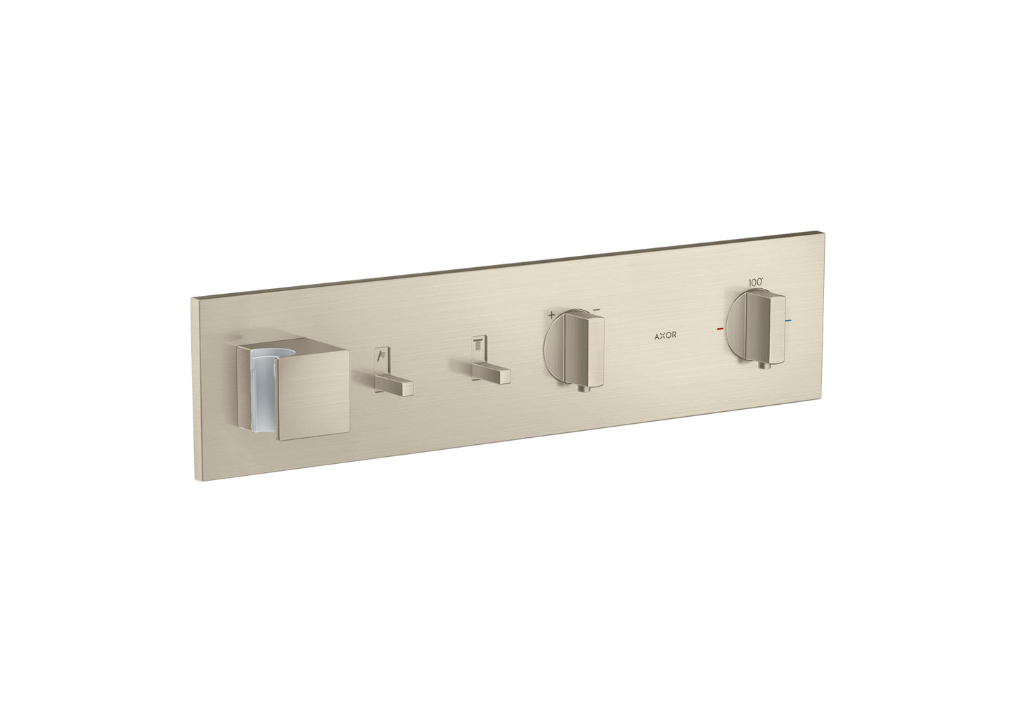 AXOR ShowerComposition Thermostatic Module Trim for 2 Functions in Brushed Nickel