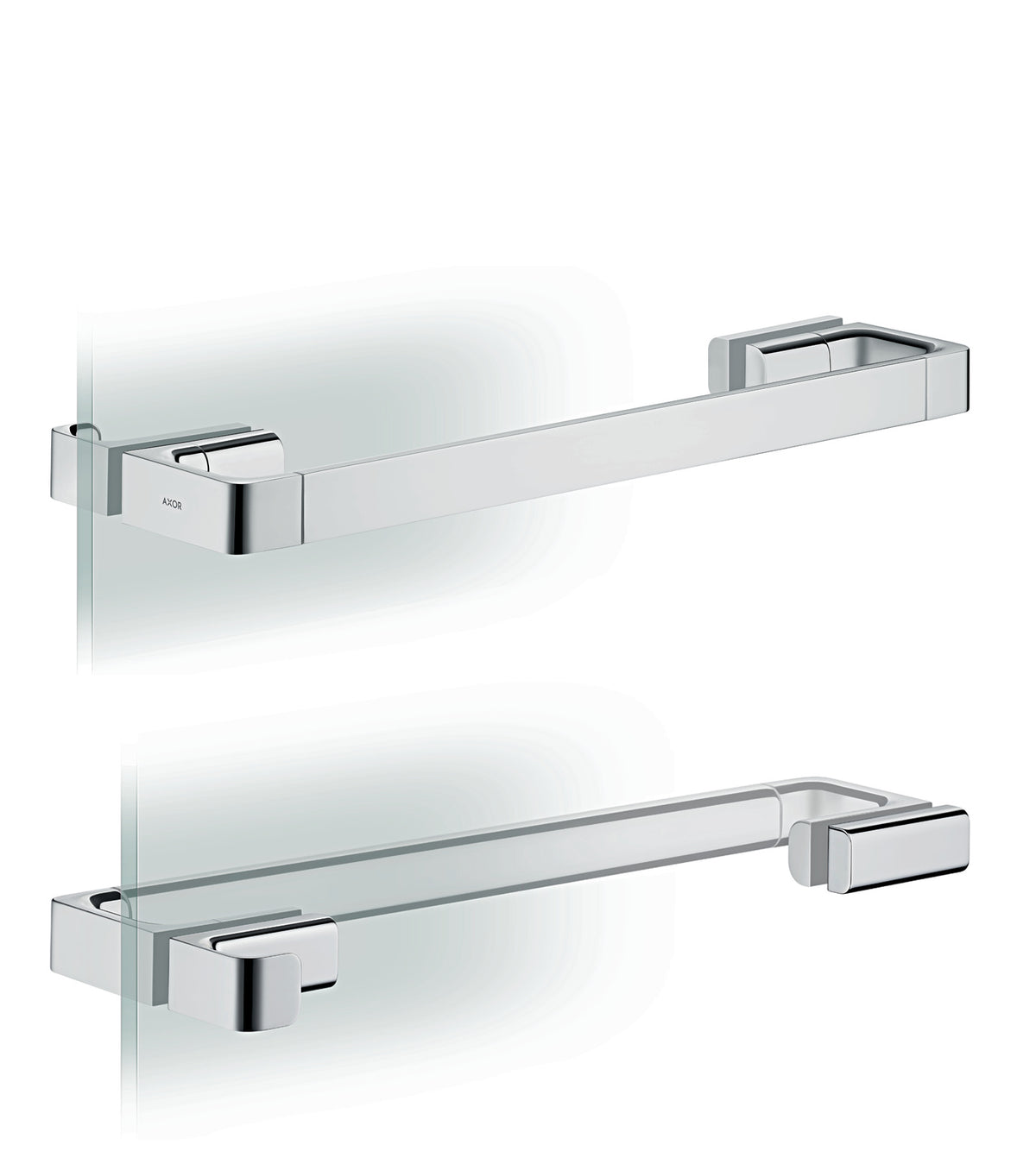 AXOR 42837820 Universal SoftSquare Shower Door Handle - Brushed Nickel