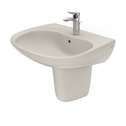 TOTO LHT242G#12 Prominence Oval Wall-Mount Bathroom Sink With Cefiontect And Shroud For Single Hole Faucets - Sedona Beige