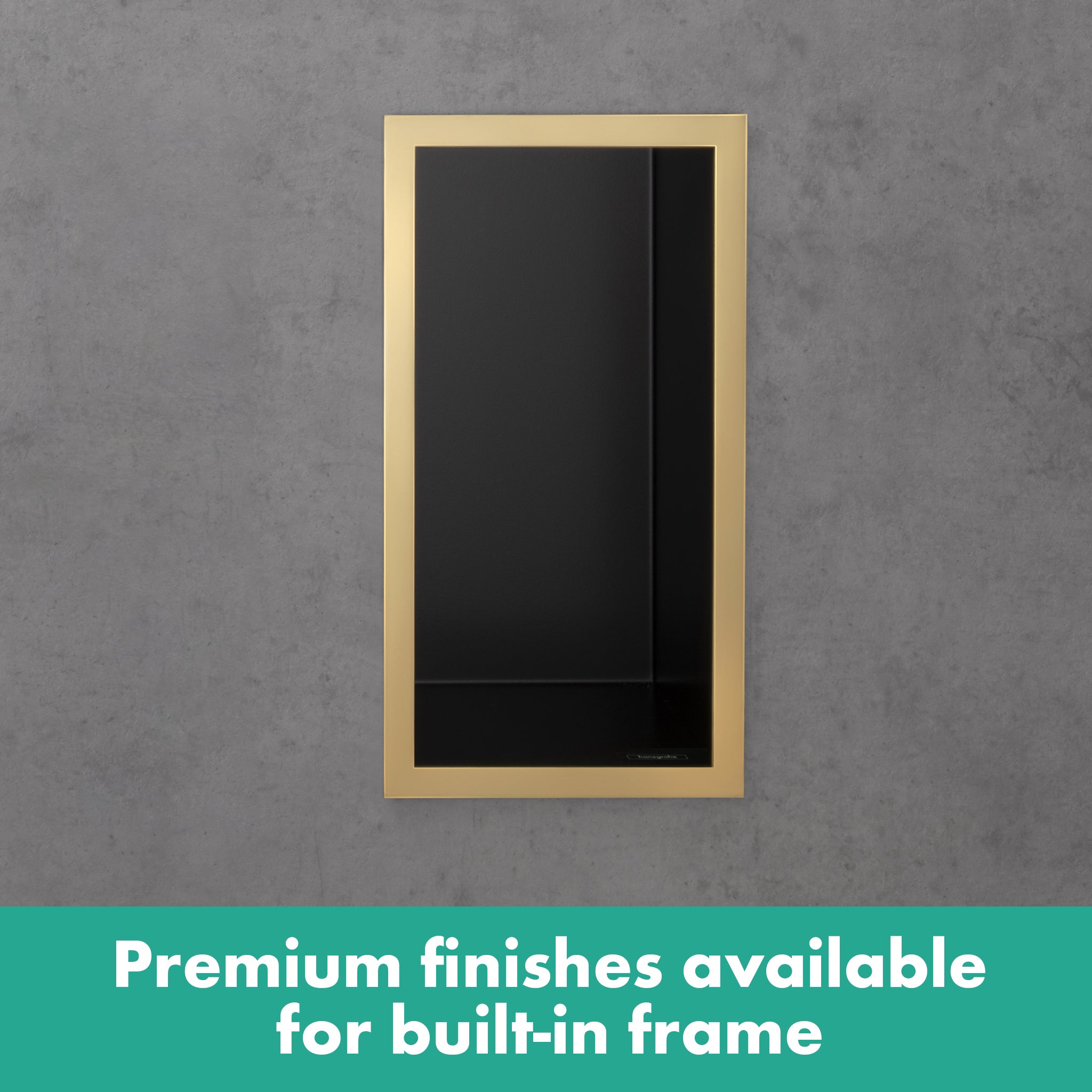 HANSGROHE 56095800 XtraStoris Individual Wall Niche Matte Black with Design Frame 12"x 6"x 4" - Brushed Stainless Steel