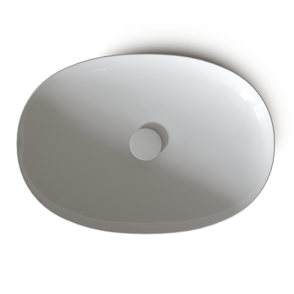 TOTO LT474G#01 Kiwami Oval 24 Inch Vessel Bathroom Sink With Cefiontect - Cotton White