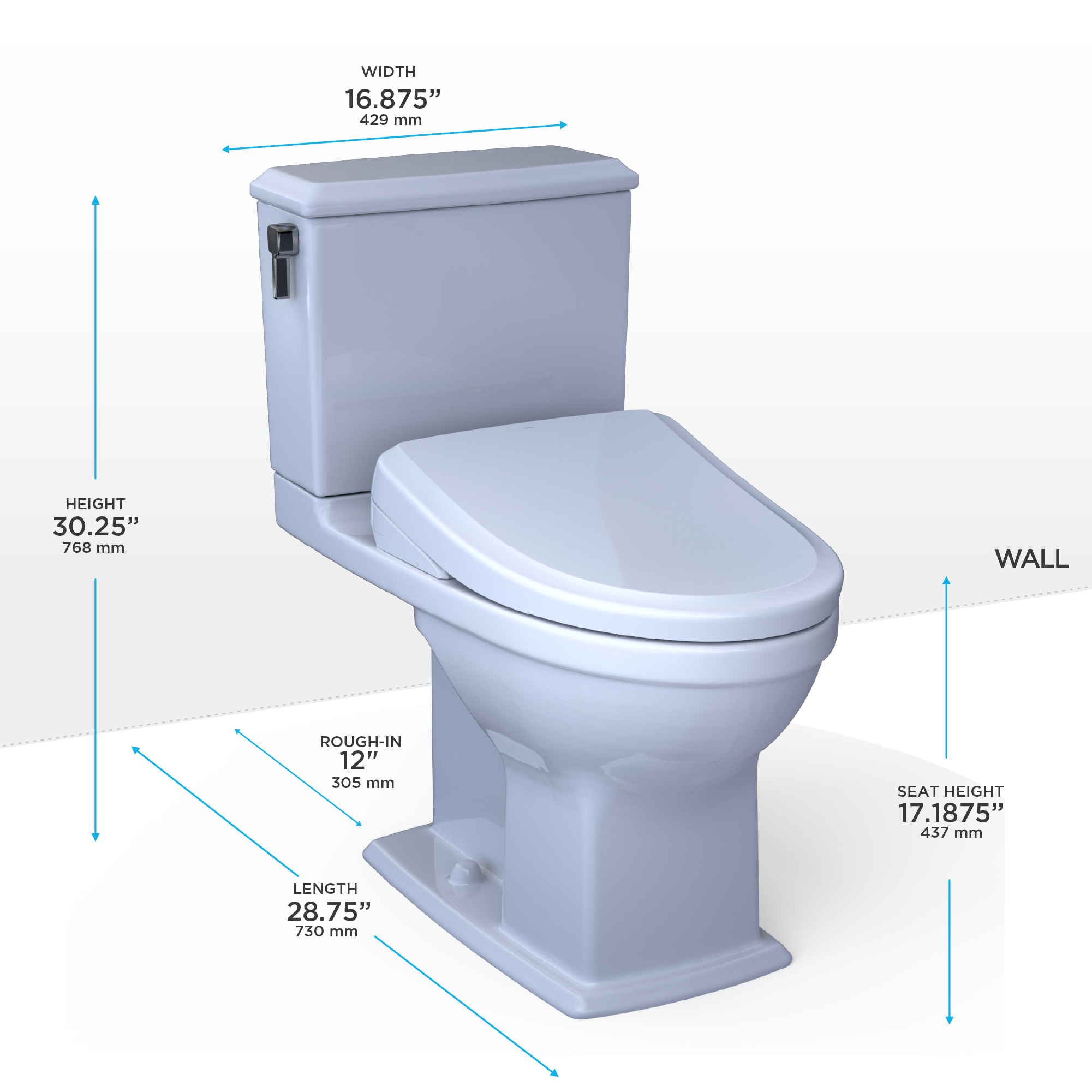 TOTO MW4944734CEMFGA#01 Washlet+ Connelly Two-Piece Elongated Dual Flush 1.28 And 0.9 Gpf Toilet - Cotton White