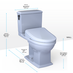 TOTO MW4944724CEMFGA#01 Washlet+ Connelly Two-Piece Elongated Dual Flush 1.28 And 0.9 Gpf Toilet And Classic Washlet S7 Contemporary Bidet Seat With Auto Flush - Cotton White
