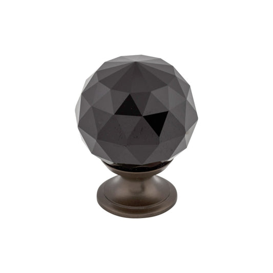 TOP KNOBS TK116ORB Black Crystal 1 3/8" Diameter Round Knob - Oil Rubbed Bronze