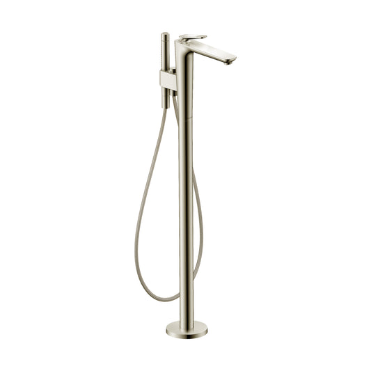 AXOR Citterio C Freestanding Tub Filler Trim with 1.75gpm Handshower- Cubic Cut in Polished Nickel