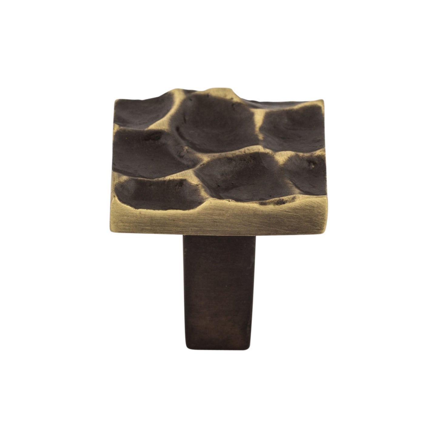 TOP KNOBS TK300BA Cobblestone 1 1/8" Length Square Knob - Brass Antique