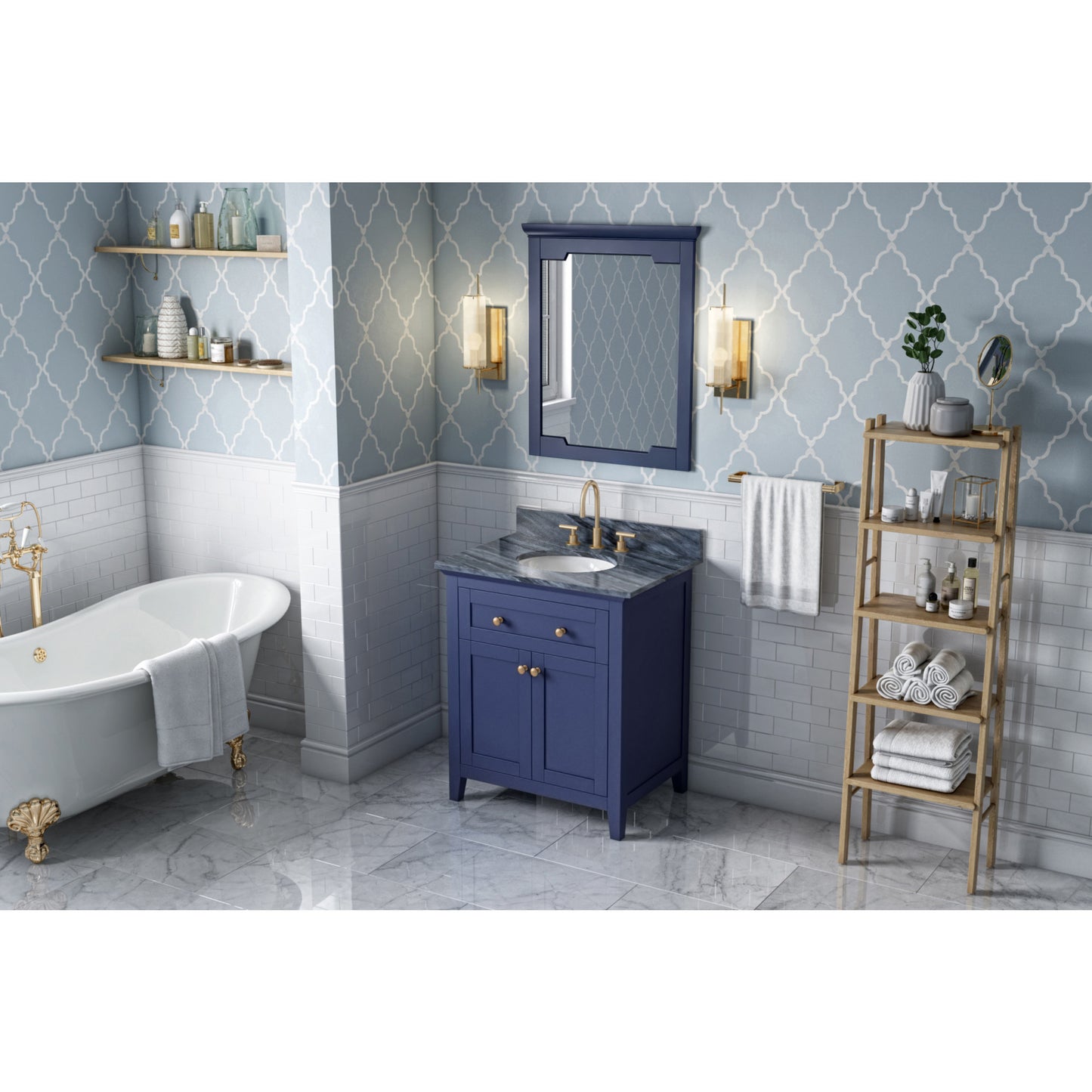 JEFFREY ALEXANDER VN2CHA-30-BL-NT 30" Hale Blue Chatham Vanity - Hale Blue