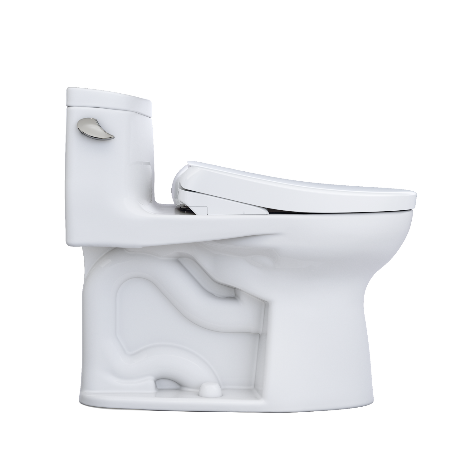 TOTO MW6344736CEFG#01 WASHLET+ Supreme II One-Piece Elongated 1.28 GPF Toilet and WASHLET+ S7A Contemporary Bidet Seat , Cotton White