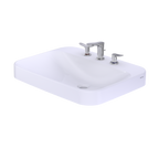 TOTO LT416.8G#01 Arvina Rectangular 23" Vessel Bathroom Sink With Cefiontect For 8 Inch Center Faucets - Cotton White