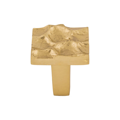 TOP KNOBS TK300BR Cobblestone 1 1/8" Length Square Knob - Polished Brass
