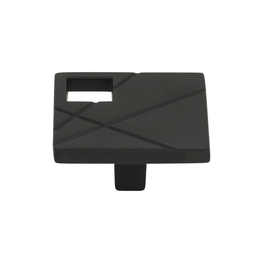 ATLAS 251L-BL Modernist Left 1 1/2" Length Square Knob , Matte Black