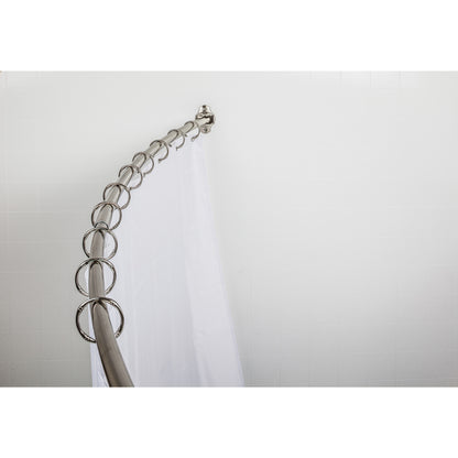 ELEMENTS SR02-SN-R 56"-72" Satin Nickel Adjustable Curved Shower Curtain Rod - Retail Packaged - Satin Nickel
