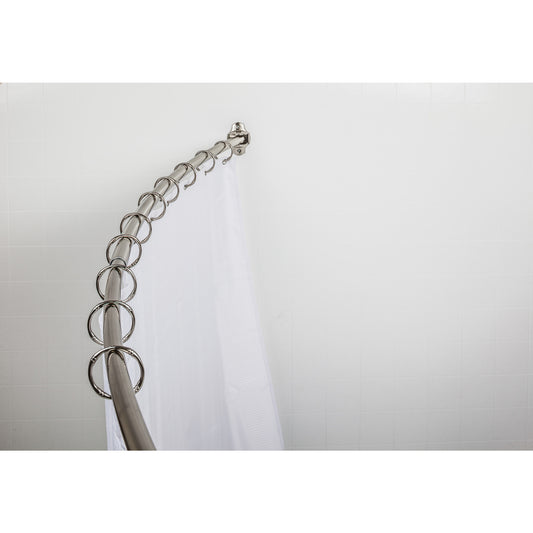 ELEMENTS SR02-SN-R 56"-72" Satin Nickel Adjustable Curved Shower Curtain Rod - Retail Packaged , Satin Nickel