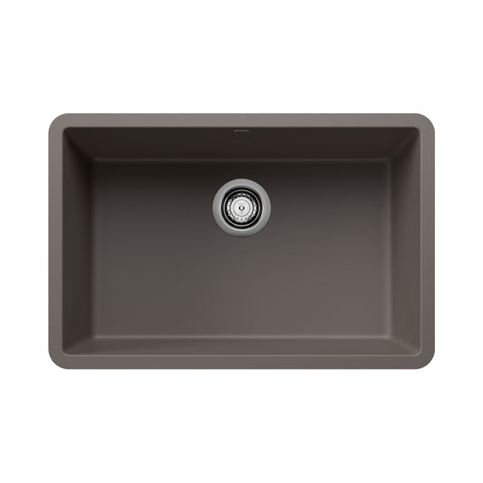 BLANCO 527412 Precis Precis SILGRANIT 27" Single Bowl Undermount Kitchen Sink - Volcano Gray in Volcano Gray