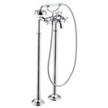 AXOR 16562001 Montreux 2-Handle Freestanding Tub Filler Trim with Cross Handles and 1.8 GPM Handshower - Chrome