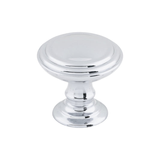 TOP KNOBS TK321PC Reeded 1 1/2" Diameter Round Knob - Polished Chrome