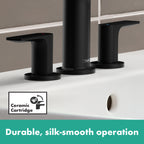 HANSGROHE 72532671 Rebris E Widespread Faucet 110 with Pop-Up Drain, 1.2 GPM - Matte Black