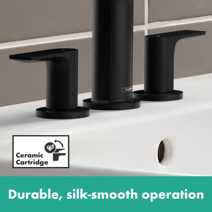 HANSGROHE 72532671 Rebris E Widespread Faucet 110 with Pop-Up Drain, 1.2 GPM - Matte Black