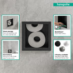 HANSGROHE 56058670 XtraStoris Original Recessed Toilet Paper Holder with Storage & Tileable Door - Matte Black