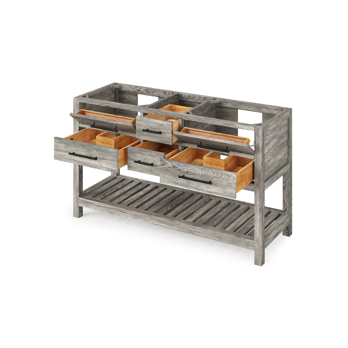 JEFFREY ALEXANDER VN2WAV-60-WG-NT 60" Weathered Grey Wavecrest Vanity - Weathered Grey