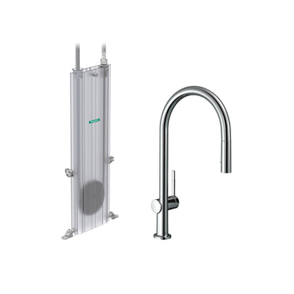 HANSGROHE 72801001 Talis N HighArc Kitchen Faucet, O-Style 2-Spray Pull-Down with sBox, 1.75 GPM - Chrome