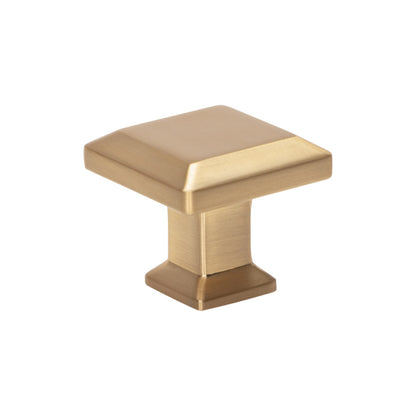 ATLAS A660-WB Sweetbriar Lane 1 1/4" Length Square Knob - Warm Brass