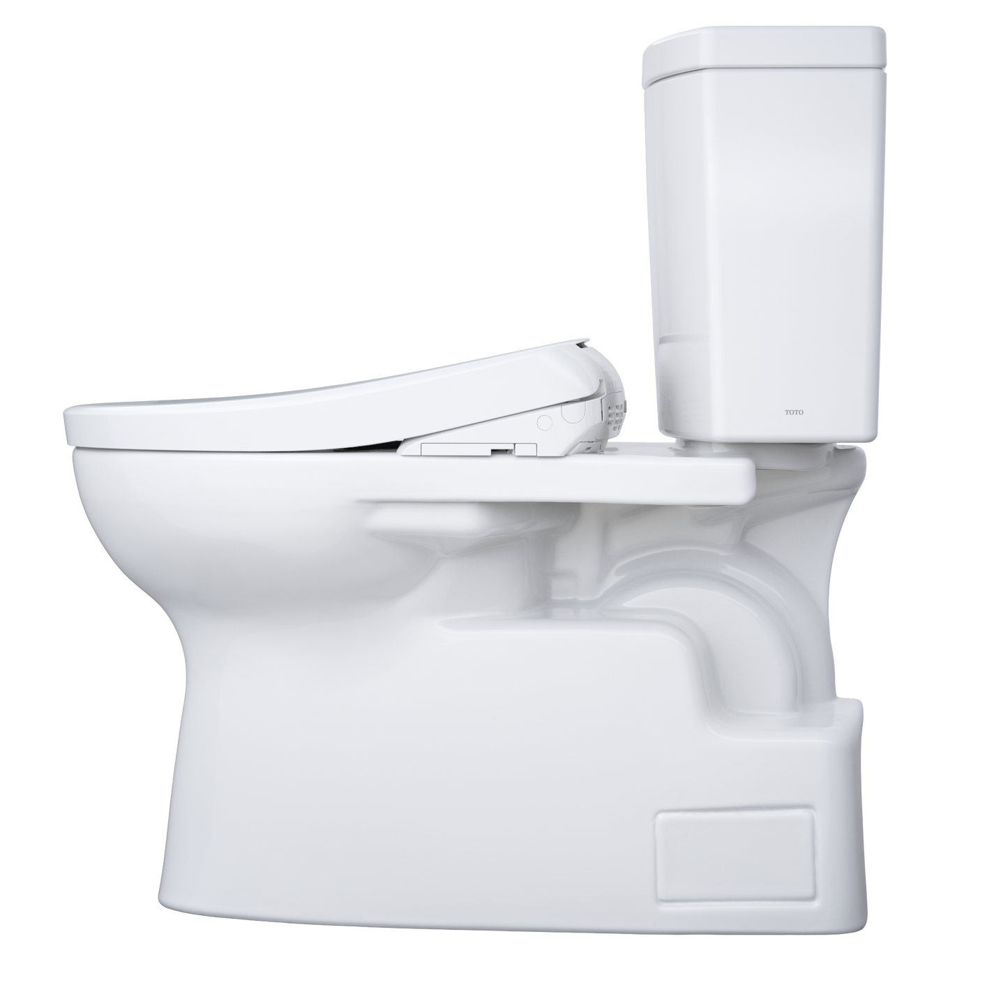 TOTO MW4744726CUFGA#01 WASHLET+ Vespin II 1G Two-Piece Elongated 1.0 GPF Toilet with Auto Flush WASHLET+ S7 Contemporary Bidet Seat , Cotton White