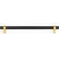 JEFFREY ALEXANDER 5224MBBG Key Grande 224 mm Center-to-Center Bar Pull - Matte Black w/Brushed Gold