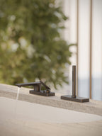 AXOR 49431341 Citterio C 3-Hole Roman Tub Set Trim with 1.75 GPM Handshower and Sbox- Cubic Cut - Brushed Black Chrome