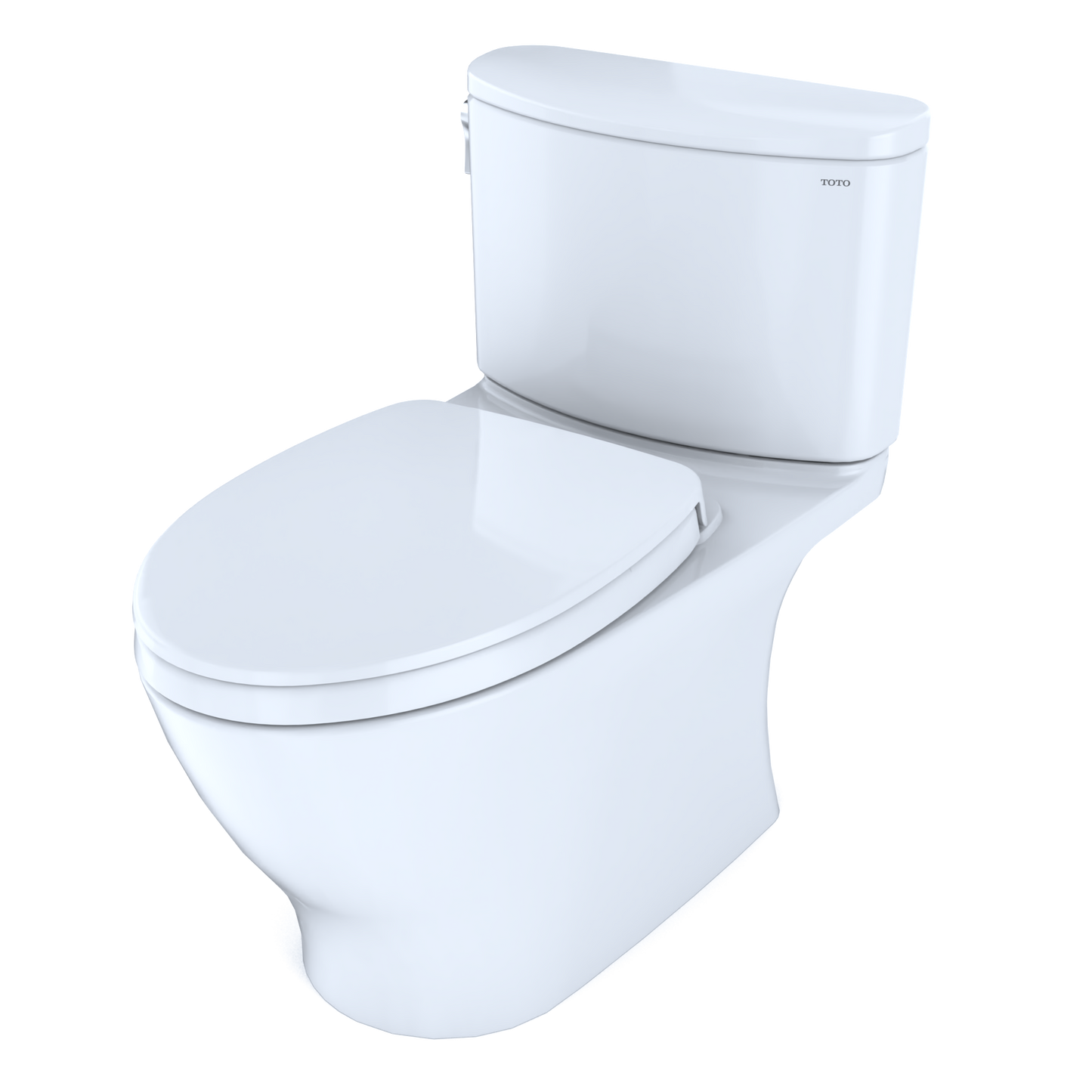 TOTO MS442124CEFG#01 Nexus Two-Piece Elongated 1.28 GPF Universal Height Toilet with CEFIONTECT and SS124 SoftClose Seat , Cotton White