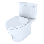 TOTO MS442124CEFG#01 Nexus Two-Piece Elongated 1.28 Gpf Universal Height Toilet With Cefiontect And Ss124 Softclose Seat - Cotton White