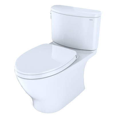 TOTO MS442124CEFG#01 Nexus Two-Piece Elongated 1.28 Gpf Universal Height Toilet With Cefiontect And Ss124 Softclose Seat - Cotton White